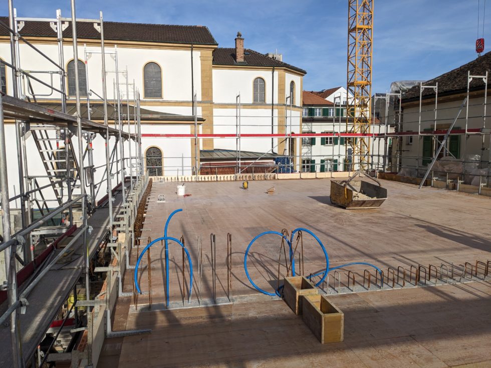 Bâtiment A : rez terminé, dalle sur rez