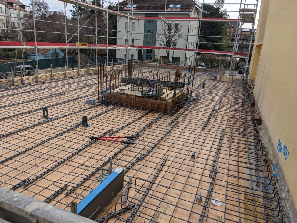 Bât C : ferraillage 1ère nappe dalle sur rez, terminé (20.02.2024)