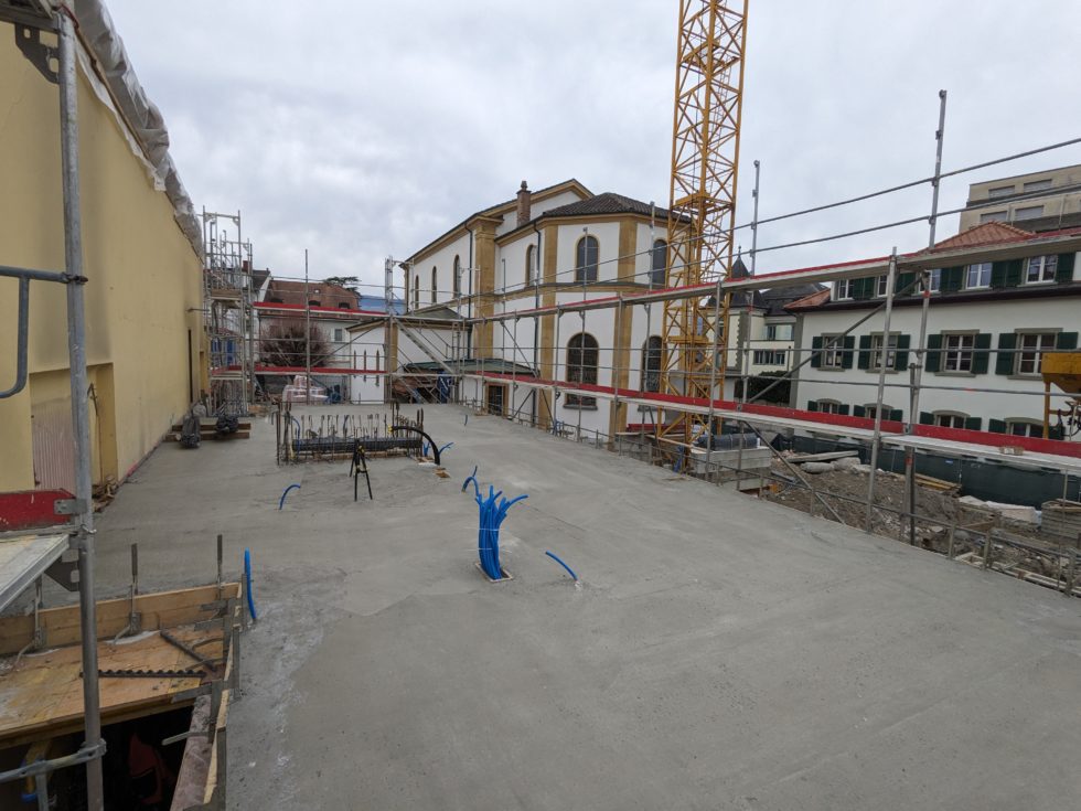 Bât C : dalle sur rez bétonnée, terminé (état 26.02.2024)