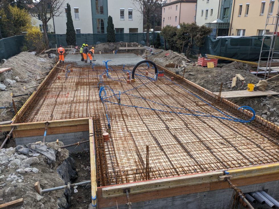 Bât D : bétonnage radier, en cours (07.03.2024)