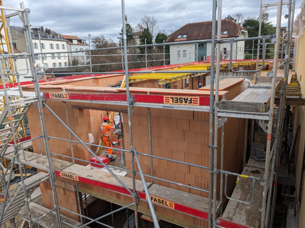 Bât. C : coffrage dalle toiture, en cours (19.03.2024)