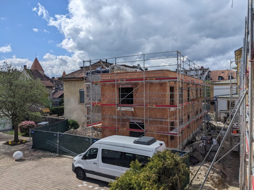 Bât. C : vision du volume du bâtiment C depuis l’EMS (16.04.2024)