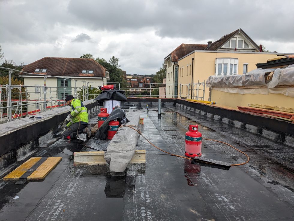Bât. C : barrière vapeur et mise hors d’eau, en cours (22.04.2024)