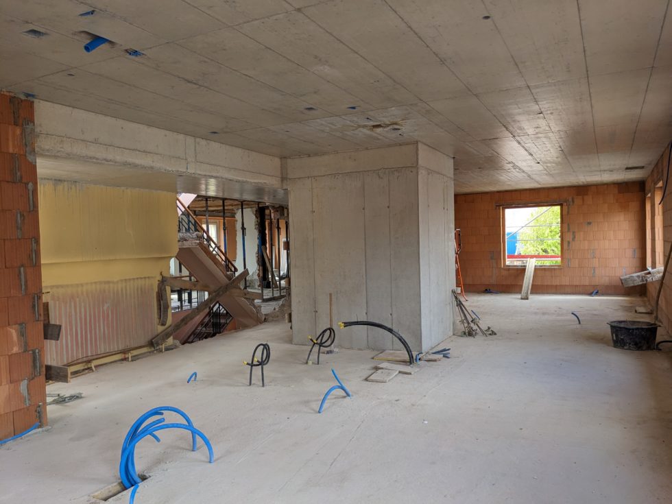 Bât. B-C : liaison avec la Cure créée, en cours (30.04.2024)