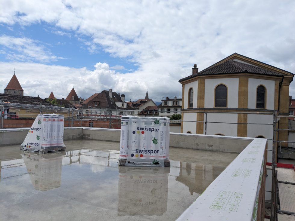 Bât. D : dalle prête pour barrière vapeur, en cours (04.06.2024)