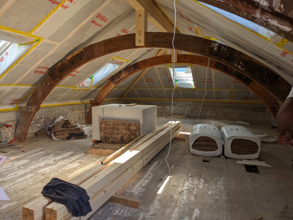 Bât. B : combles, pose de la charpente, terminée (07.10.2024)